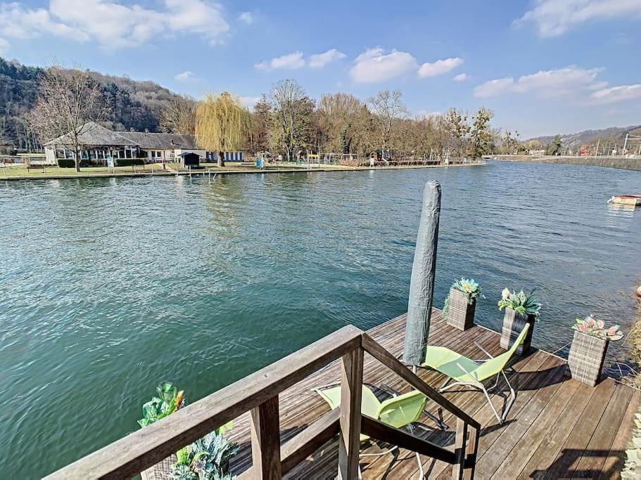 Vue Sur Meuse Avec Jacuzzi Et Sauna Exterieur. Yvoir Экстерьер фото