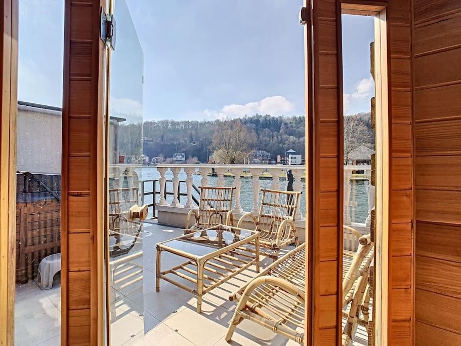 Vue Sur Meuse Avec Jacuzzi Et Sauna Exterieur. Yvoir Экстерьер фото
